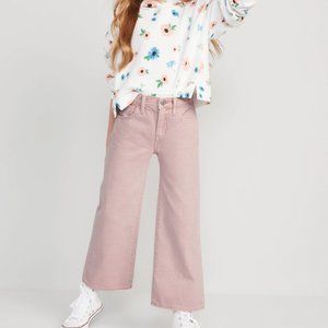 High-Waisted Pop-Color Baggy Wide-Leg Jeans for Girls